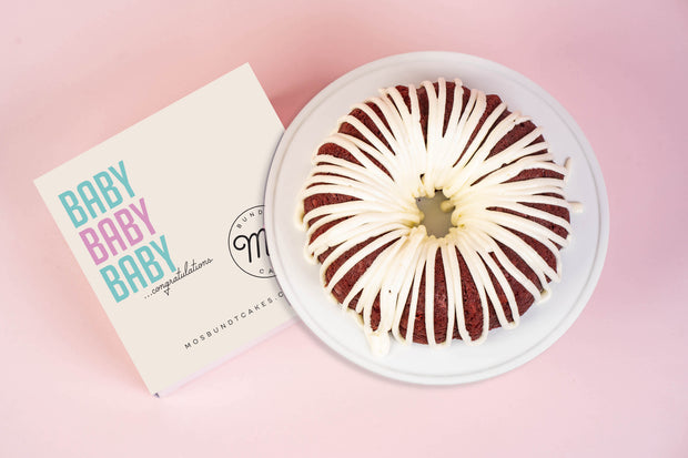 Welcome Baby Congratulations Red Velvet Bundt Cake