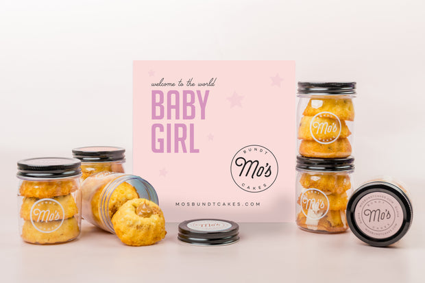 Welcome Baby Girl Mini Bundt Cake Jars